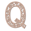 Letter q Floral Letters flower font, letters with flowers, carving printable free stencil, font, clip art, template, large alphabet and number design, print, download, diy crafts.