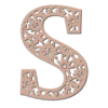 Letter s Floral Letters flower font, letters with flowers, carving printable free stencil, font, clip art, template, large alphabet and number design, print, download, diy crafts.