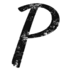 Letter p Distressed distressed script font, eroded, destroyed, bold, fat, heavy printable free stencil, font, clip art, template, large alphabet and number design, print, download, diy crafts.