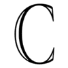 Letter c Engraved serif, elegant, multi-lined, cut-out printable free stencil, font, clip art, template, large alphabet and number design, print, download, diy crafts.