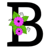 Letter b Flower font floral letter, style, alphabet, monogram, diy printable free stencil, font, clip art, template, large alphabet and number design, print, download, diy crafts.