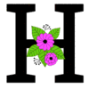 Letter h Flower font floral letter, style, alphabet, monogram, diy printable free stencil, font, clip art, template, large alphabet and number design, print, download, diy crafts.