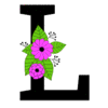 Letter l Flower font floral letter, style, alphabet, monogram, diy printable free stencil, font, clip art, template, large alphabet and number design, print, download, diy crafts.