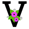 Letter v Flower font floral letter, style, alphabet, monogram, diy printable free stencil, font, clip art, template, large alphabet and number design, print, download, diy crafts.