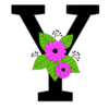 Letter y Flower font floral letter, style, alphabet, monogram, diy printable free stencil, font, clip art, template, large alphabet and number design, print, download, diy crafts.
