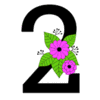 Letter 2 Flower font floral letter, style, alphabet, monogram, diy printable free stencil, font, clip art, template, large alphabet and number design, print, download, diy crafts.