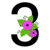 Letter 3 Flower font floral letter, style, alphabet, monogram, diy printable free stencil, font, clip art, template, large alphabet and number design, print, download, diy crafts.