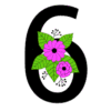 Letter 6 Flower font floral letter, style, alphabet, monogram, diy printable free stencil, font, clip art, template, large alphabet and number design, print, download, diy crafts.