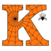 Letter k Halloween Letters  printable free stencil, font, clip art, template, large alphabet and number design, print, download, diy crafts.