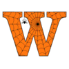 Letter w Halloween Letters  printable free stencil, font, clip art, template, large alphabet and number design, print, download, diy crafts.