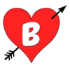 Letter b Heart Arrow  printable free stencil, font, clip art, template, large alphabet and number design, print, download, diy crafts.