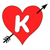 Letter k Heart Arrow  printable free stencil, font, clip art, template, large alphabet and number design, print, download, diy crafts.