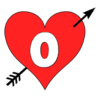 Letter o Heart Arrow  printable free stencil, font, clip art, template, large alphabet and number design, print, download, diy crafts.