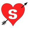 Letter s Heart Arrow  printable free stencil, font, clip art, template, large alphabet and number design, print, download, diy crafts.