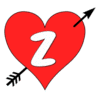 Letter z Heart Arrow  printable free stencil, font, clip art, template, large alphabet and number design, print, download, diy crafts.