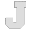 Letter j Jersey Font  printable free stencil, font, clip art, template, large alphabet and number design, print, download, diy crafts.