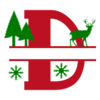Letter d Christmas Monograms  printable free stencil, font, clip art, template, large alphabet and number design, print, download, diy crafts.