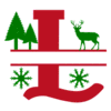 Letter l Christmas Monograms  printable free stencil, font, clip art, template, large alphabet and number design, print, download, diy crafts.
