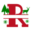 Letter r Christmas Monograms  printable free stencil, font, clip art, template, large alphabet and number design, print, download, diy crafts.