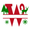 Letter w Christmas Monograms  printable free stencil, font, clip art, template, large alphabet and number design, print, download, diy crafts.