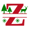 Letter z Christmas Monograms  printable free stencil, font, clip art, template, large alphabet and number design, print, download, diy crafts.