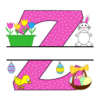 Letter z Easter Monogram  printable free stencil, font, clip art, template, large alphabet and number design, print, download, diy crafts.