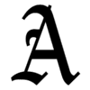 Letter a Old English gothic, medieval, century, blackletter printable free stencil, font, clip art, template, large alphabet and number design, print, download, diy crafts.