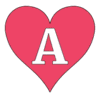 Letter a Heart Stencils  printable free stencil, font, clip art, template, large alphabet and number design, print, download, diy crafts.