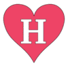 Letter h Heart Stencils  printable free stencil, font, clip art, template, large alphabet and number design, print, download, diy crafts.