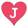 Letter j Heart Stencils  printable free stencil, font, clip art, template, large alphabet and number design, print, download, diy crafts.