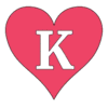 Letter k Heart Stencils  printable free stencil, font, clip art, template, large alphabet and number design, print, download, diy crafts.