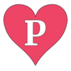 Letter p Heart Stencils  printable free stencil, font, clip art, template, large alphabet and number design, print, download, diy crafts.