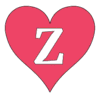 Letter z Heart Stencils  printable free stencil, font, clip art, template, large alphabet and number design, print, download, diy crafts.