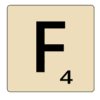 Letter f Scrabble Letters  printable free stencil, font, clip art, template, large alphabet and number design, print, download, diy crafts.