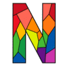 Letter n Stained Glass Stained glass lettering patterns printable free stencil, font, clip art, template, large alphabet and number design, print, download, diy crafts.