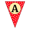 Letter a Triangle Banner pennant, flag, templates, welcome signs, happy birthday signs printable free stencil, font, clip art, template, large alphabet and number design, print, download, diy crafts.