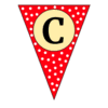 Letter c Triangle Banner pennant, flag, templates, welcome signs, happy birthday signs printable free stencil, font, clip art, template, large alphabet and number design, print, download, diy crafts.