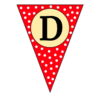 Letter d Triangle Banner pennant, flag, templates, welcome signs, happy birthday signs printable free stencil, font, clip art, template, large alphabet and number design, print, download, diy crafts.