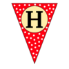 Letter h Triangle Banner pennant, flag, templates, welcome signs, happy birthday signs printable free stencil, font, clip art, template, large alphabet and number design, print, download, diy crafts.