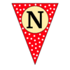 Letter n Triangle Banner pennant, flag, templates, welcome signs, happy birthday signs printable free stencil, font, clip art, template, large alphabet and number design, print, download, diy crafts.