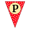 Letter p Triangle Banner pennant, flag, templates, welcome signs, happy birthday signs printable free stencil, font, clip art, template, large alphabet and number design, print, download, diy crafts.