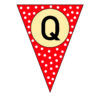 Letter q Triangle Banner pennant, flag, templates, welcome signs, happy birthday signs printable free stencil, font, clip art, template, large alphabet and number design, print, download, diy crafts.