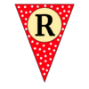 Letter r Triangle Banner pennant, flag, templates, welcome signs, happy birthday signs printable free stencil, font, clip art, template, large alphabet and number design, print, download, diy crafts.