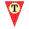 Letter t Triangle Banner pennant, flag, templates, welcome signs, happy birthday signs printable free stencil, font, clip art, template, large alphabet and number design, print, download, diy crafts.
