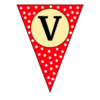 Letter v Triangle Banner pennant, flag, templates, welcome signs, happy birthday signs printable free stencil, font, clip art, template, large alphabet and number design, print, download, diy crafts.