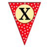 Letter x Triangle Banner pennant, flag, templates, welcome signs, happy birthday signs printable free stencil, font, clip art, template, large alphabet and number design, print, download, diy crafts.