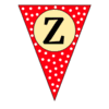 Letter z Triangle Banner pennant, flag, templates, welcome signs, happy birthday signs printable free stencil, font, clip art, template, large alphabet and number design, print, download, diy crafts.