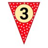 Letter 3 Triangle Banner pennant, flag, templates, welcome signs, happy birthday signs printable free stencil, font, clip art, template, large alphabet and number design, print, download, diy crafts.