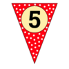Letter 5 Triangle Banner pennant, flag, templates, welcome signs, happy birthday signs printable free stencil, font, clip art, template, large alphabet and number design, print, download, diy crafts.