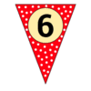 Letter 6 Triangle Banner pennant, flag, templates, welcome signs, happy birthday signs printable free stencil, font, clip art, template, large alphabet and number design, print, download, diy crafts.